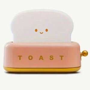 Pink Nightlight Toaster Desk Top Decor 🍞 Bread Machine Emotion Lamp Toast 🍞NWT